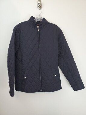 Lands' End lightweight quilted full zip jacket, black